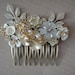 Bridal hair comb - vintage wedding - shabby chic in ivory white and champagne - bridesmaids gift
