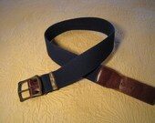 Vintage 1970s Wool Belt with Leather