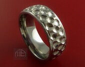 Titanium Golf Ball Ring Textured Dimple Pattern Band Made to Any Sizing and Finish 4-22