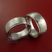 Cobalt Chrome Hammered His and Hers Matching Wedding Band Set Engagement Ring Made to Any Size 3-22