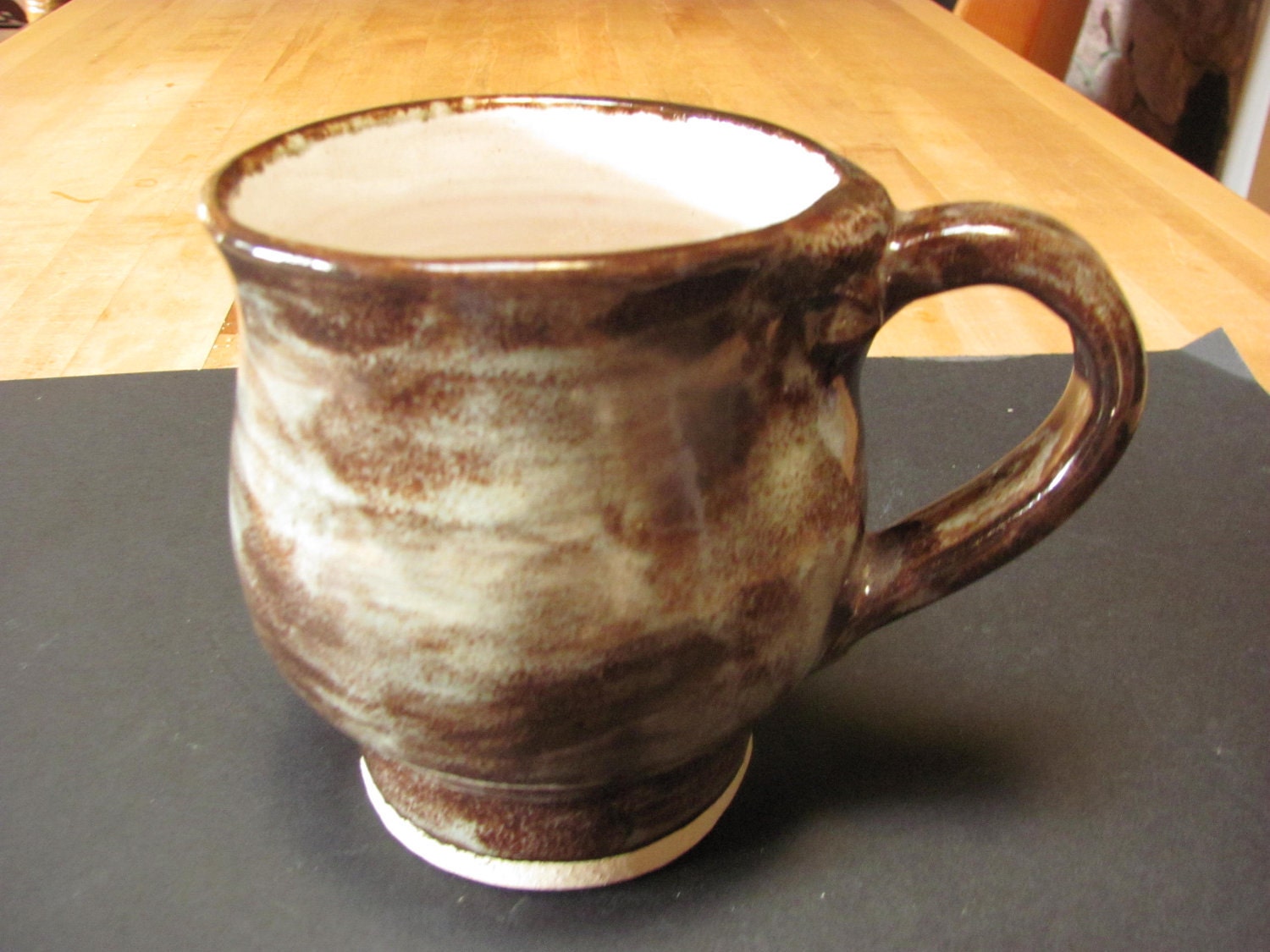 Brown Mug Coffee Cup Handmade Stoneware Pottery Clay 12 oz.