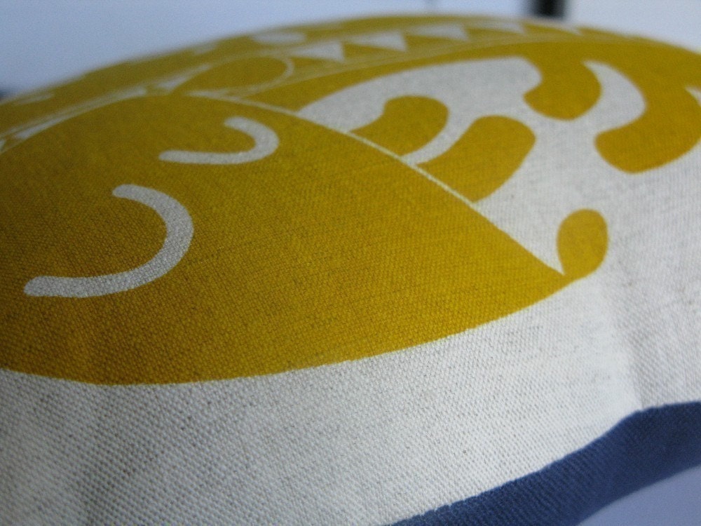 Hand Screen Printed Sleepy Dog in Yellow