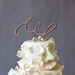 Wedding Cake Topper - Script Monogram - Glass Glitter Initial