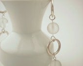 Frosted Beads & Silver Rings Bracelet