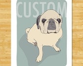 Custom Pet Portrait Modern Dog Art