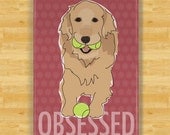 Golden Retriever Dog Magnet - Obsessed with Tennis Balls