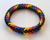 Rainbow & Black Stretchy Bracelet