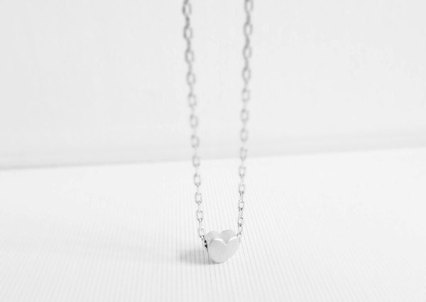 Silver Heart Charm Sterling Silver Necklace - valentine's day, best friend gift, birthday gift, wedding gift, gift for her, under 20