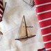 Nautical French Memo Board, Photo Memory Board, Sailing, Boats, Navy blue stripe, sailboat buttons 16 x 20 inches