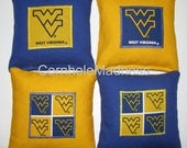 WEST VIRGINIA University MOUNTAINEERS Cornhole Bean Bag Toss Baggo Corn Set of 8