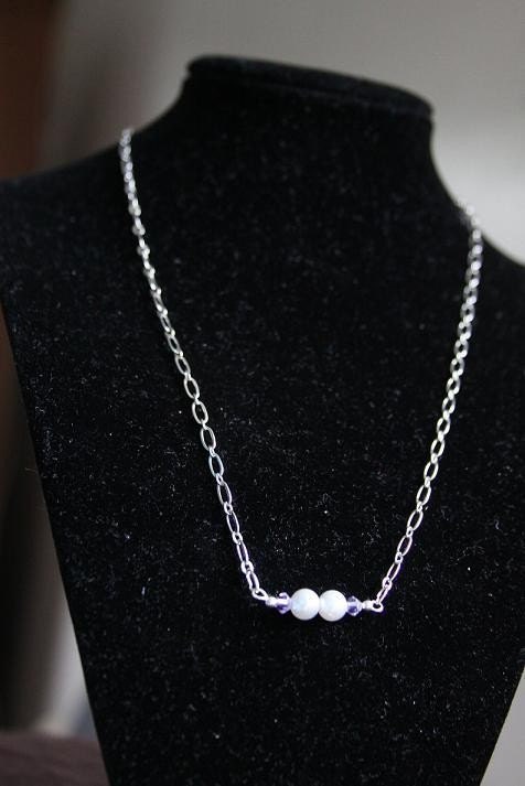 Pearl and Swarovski Crystal Necklace and Earring Set - Great For Bridesmaids