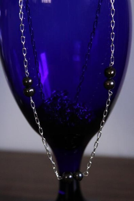 Blue Pearl Necklace - Great for a bridal party or prom