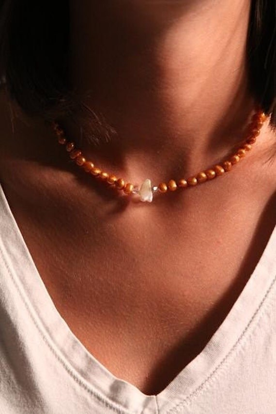 Rust Colored Fresh Water Pearl Necklace