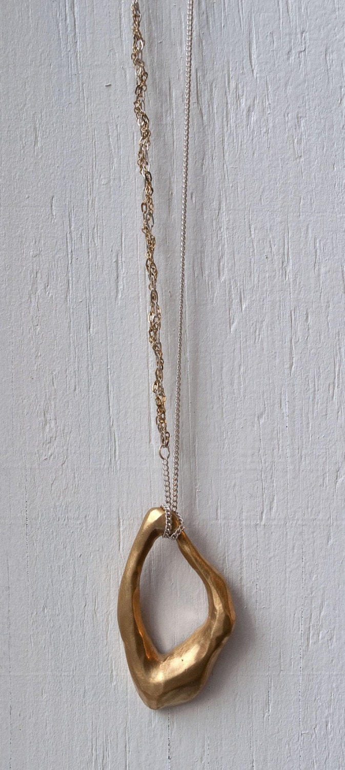 Gold Wing Shape Necklace (braided chain)