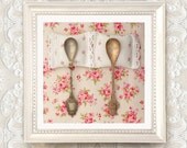 Spooning No 8. Photo 8x8" Fine Art Photography. Vintage Spoons, Bedroom Wall, Wedding Elegant Gift, Shabby Cottage Chic