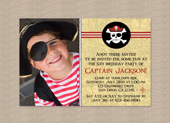 Pirate Birthday Party Invitations