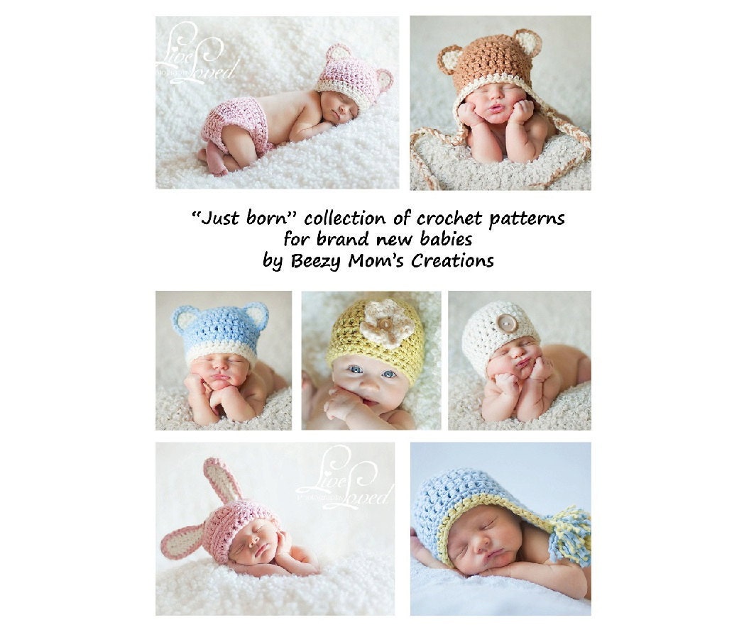 Download PDF crochet patterns - JUST BORN collection for brand new babies