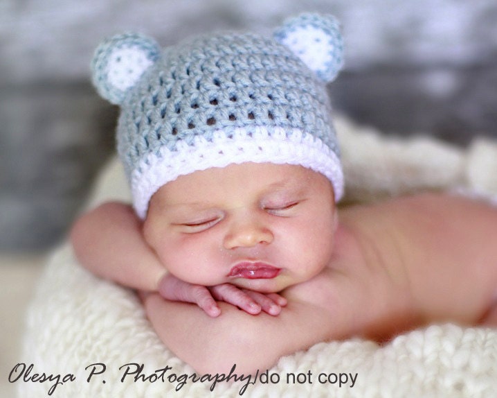 PDF CROCHET PATTERN 041 - Kitty hat - Multiple sizes from newborn through age 4