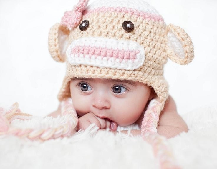 PDF CROCHET PATTERN 010 - Sock Monkey hat - Multiple sizes from newborn through age 4
