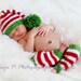 PDF KNITTING PATTERN k-16 - Newborn Stripe Stocking hat and leg warmers