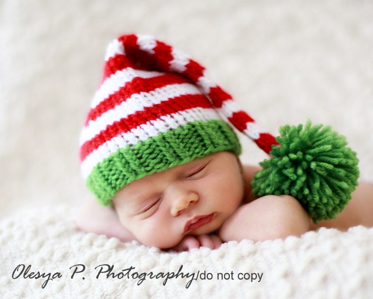 Download PDF knitting pattern k-17 - Newborn Stripe Stocking hat
