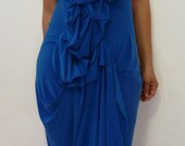 Royal Blue Dress with Ruffles