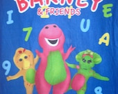 Barney BJ & Baby Bop Fleece Throw Blanket Soft Warm Wall Hanging