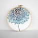 Embroidery Hoop with Teal & Turquoise Gradation - Abstract Flower - 6 inch Hoop Fiber Art