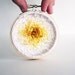 Embroidery Hoop French Knot Color Progression from Mustard to Yellow - 3 inch Hoop Ombre Fiber Wall Art
