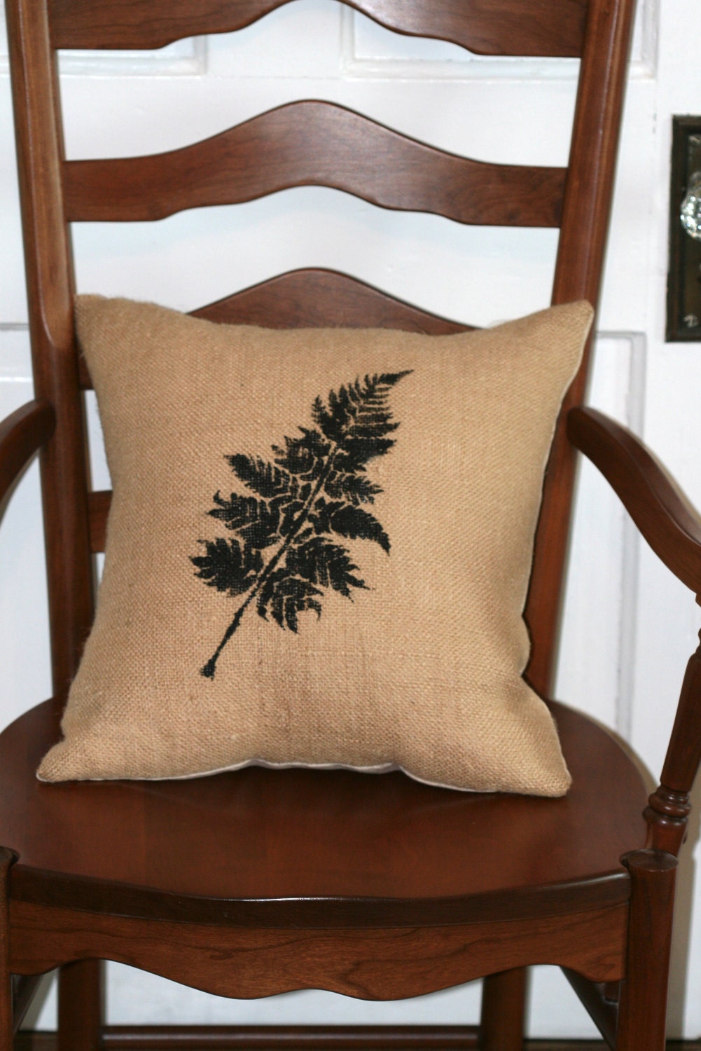 16 inch Square Linen and Burlap Plump Pillow