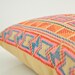 Hand- stitched geometric details tribal cotton pillow cover in beige