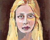 golden, original aceo painting