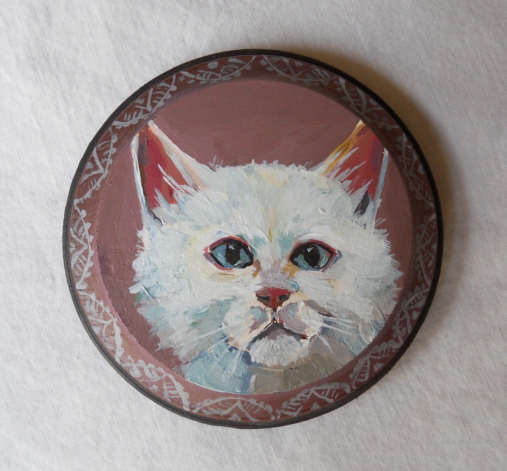 saint kitten, original painting