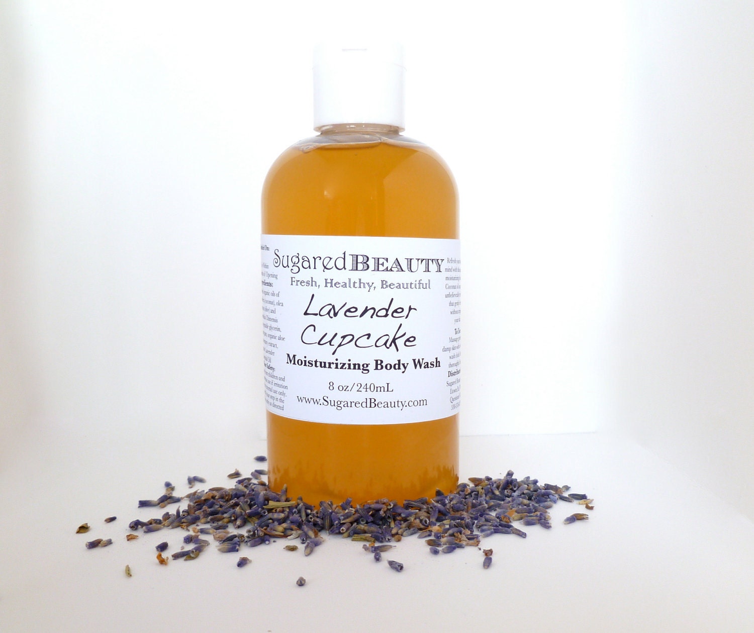 Lavender Body Wash and Shower Gel. 8 oz, Luxurious and Pure with Organic Ingredients