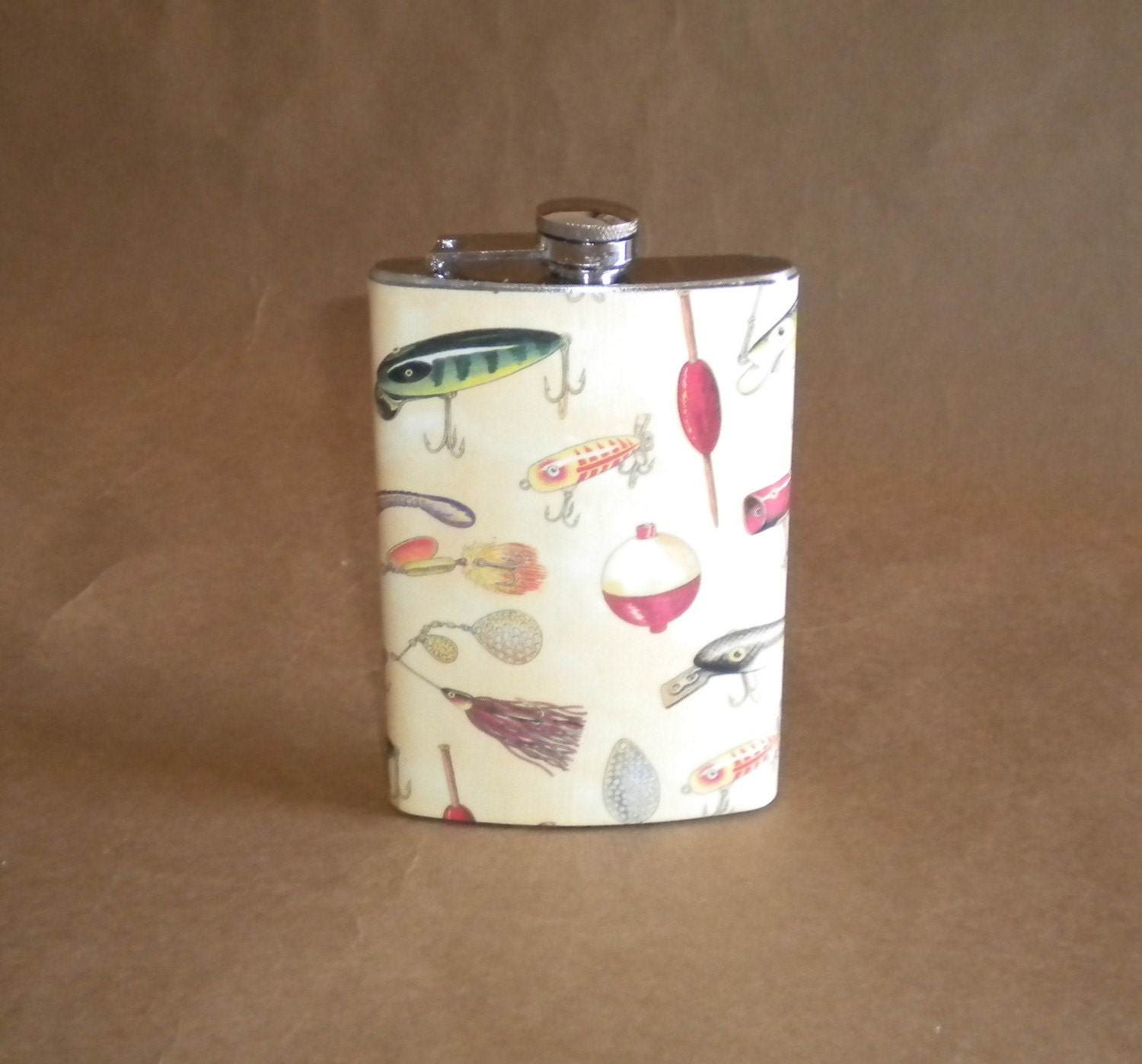 Father's Day Gift Flask  It's Fishing Time Guy Gift Stainless Steel Hip Flask 8 Ounces