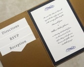 Simple Flourish Pocketfold Invitation Suite (25 Invitation Sets)