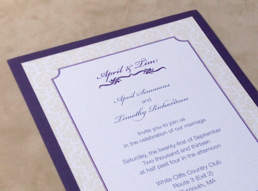 Simple Elegance Layered Invitation - Sample