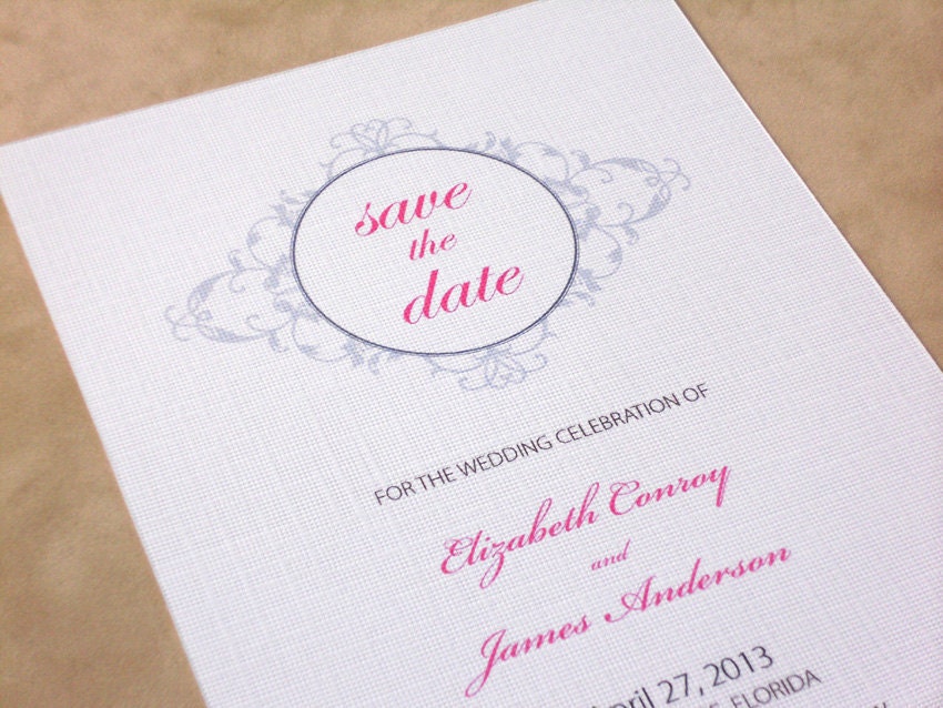 Simple Flourish Save The Dates - Set of 50