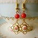 Romantic Victorianesque Pink Floral Earrings