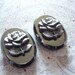Silver Hematite Glass 18 X 13mm Cameos Cabochons Made in Germany - Qty 2