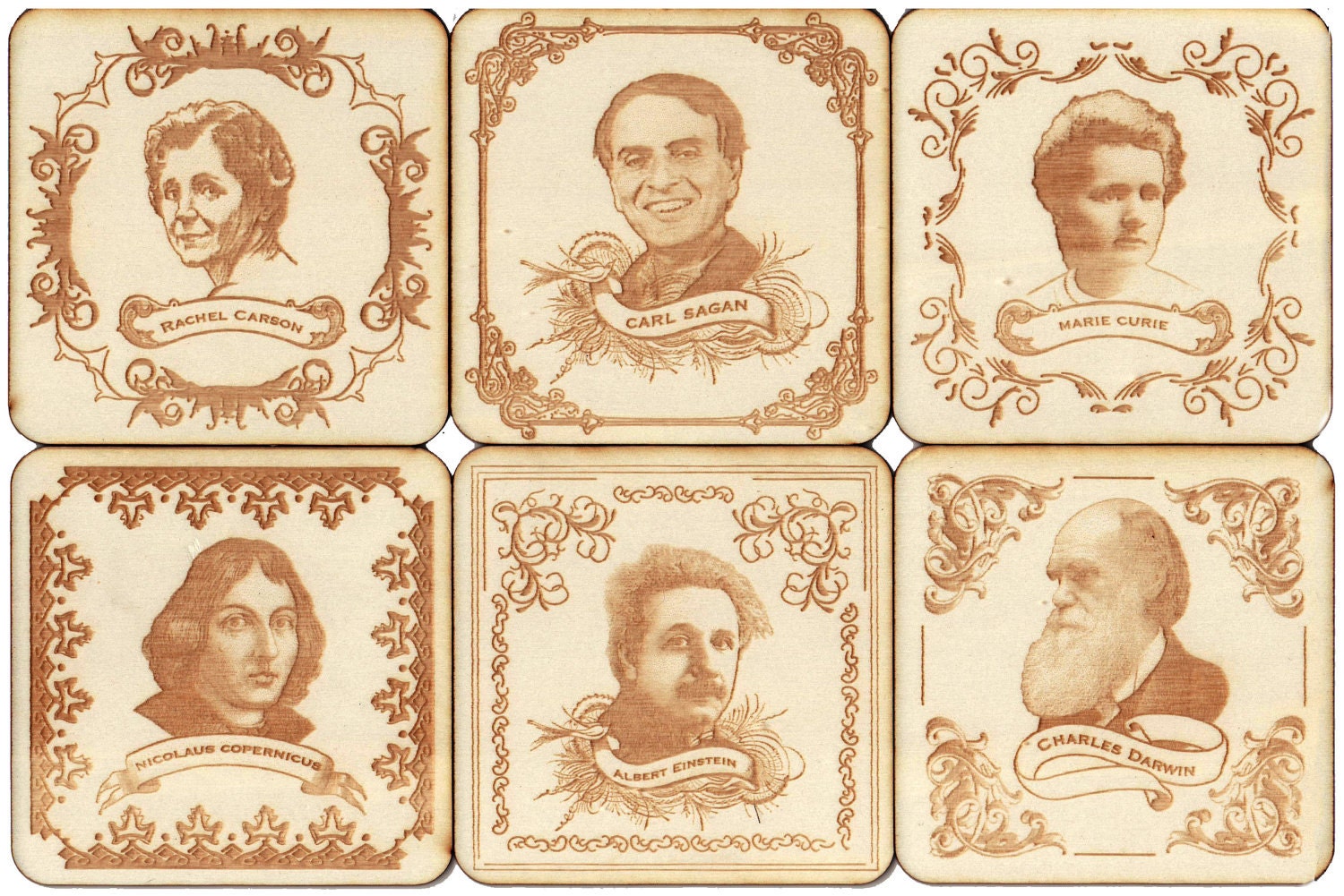 Heroes of Science Coasters (set of 6)
