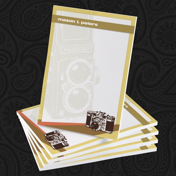 4 x 6 Personalized Vintage Camera Post-it Notes - Great Gift - BEST SELLER