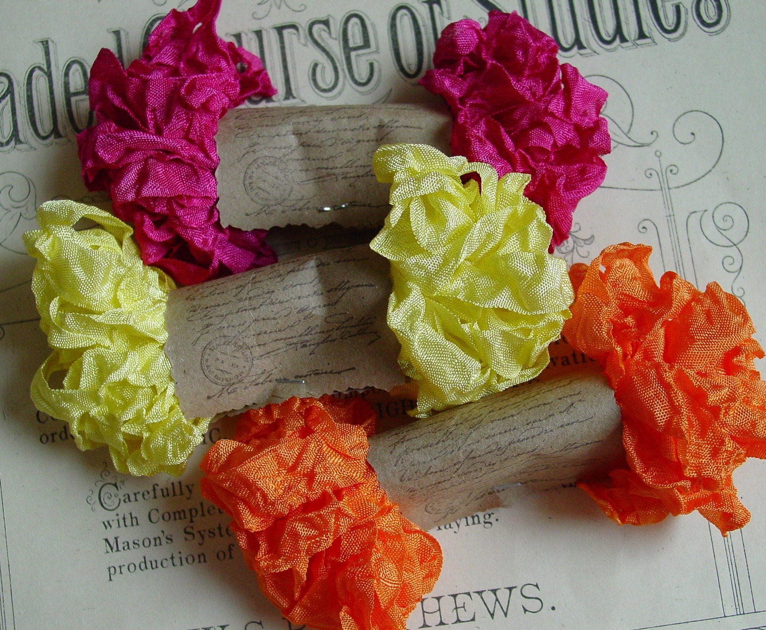 NEW - Shabby Wrinkled Sunkissed ribbon bundle, 15 yards