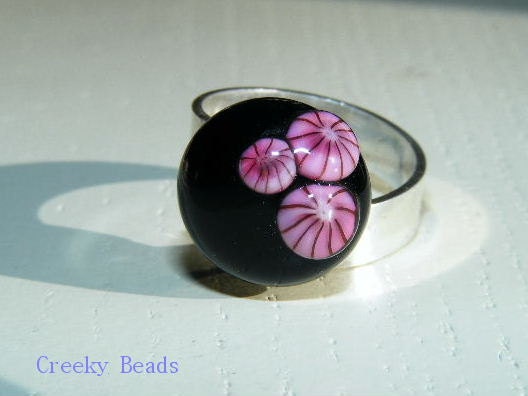 Handmade Lampwork Interchangeable Ring Topper Creeky Beads SRA