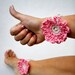 Anklet Jewelry Body Foot Hippy Chic Pink Cream Barefoot Sandals Fiber Crochet Nude shoes Yoga Bohemian Summer fashion