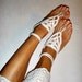Jewelry Anklet Foot Body Hippy Chic Bracelet Fiber Crochet Dream of summer Bohemian Summer fashion White