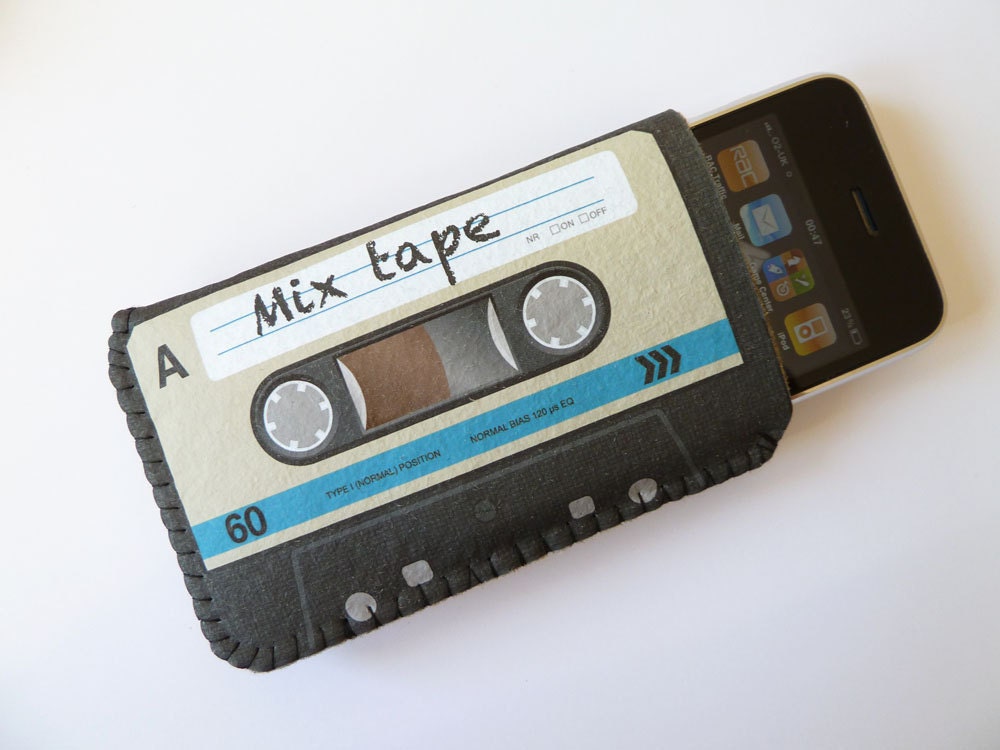 iPhone 4 / iPhone 5 Case Retro Blue Cassette Tape Soft Case