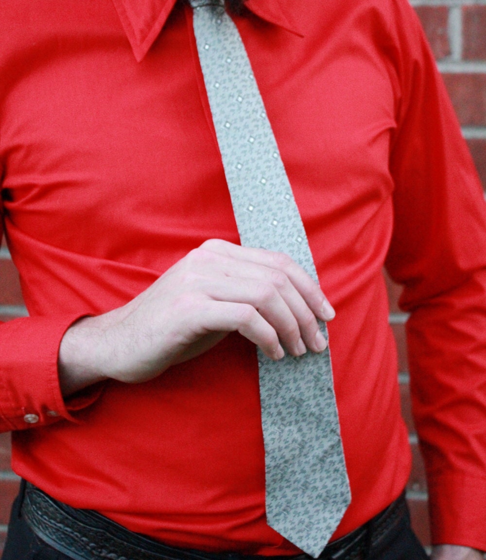 Vintage 50's/60's Men's black and white Necktie
