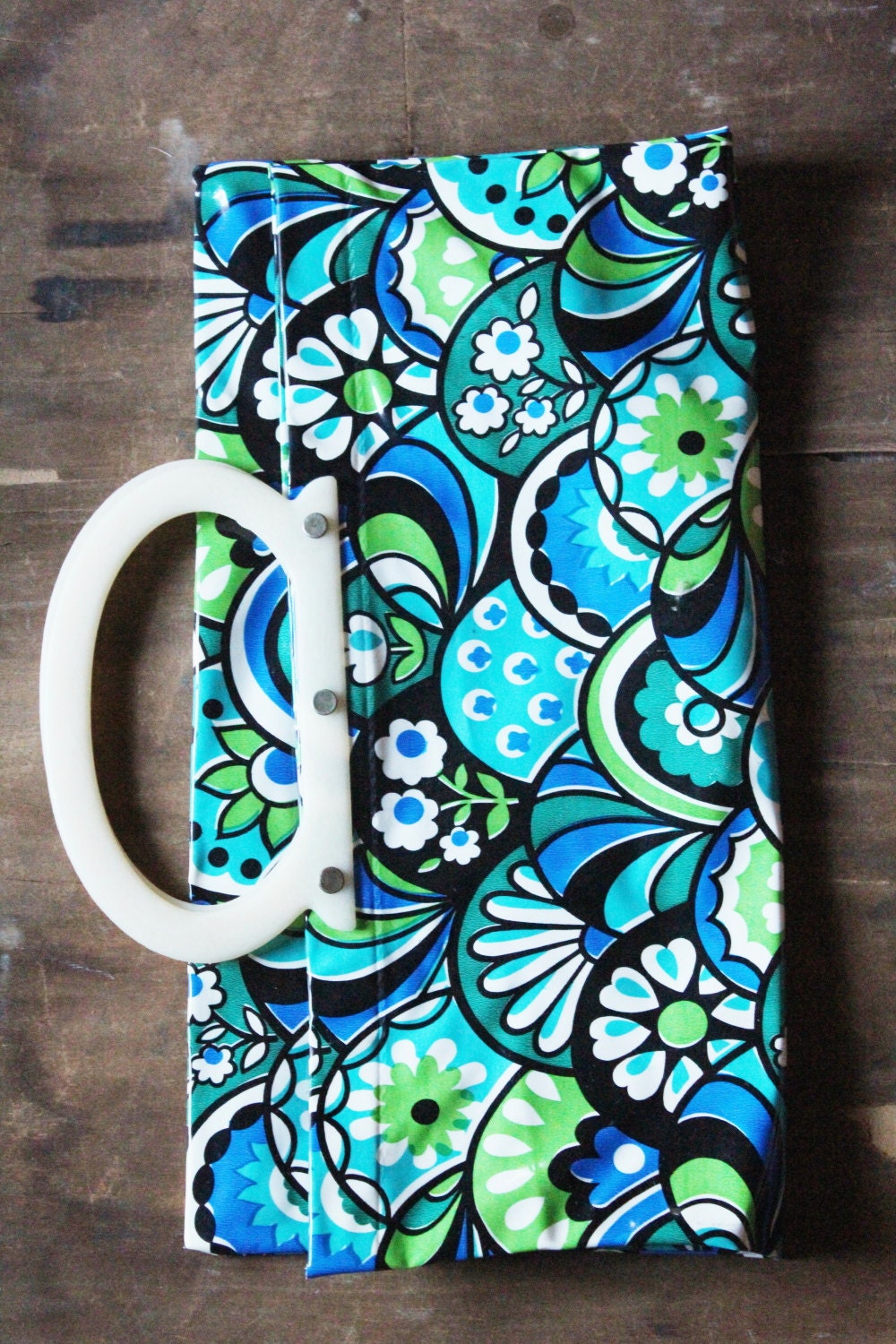 Vintage 60's Vinyl Psychedelic Tote Bag