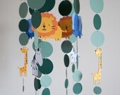 Jungle Animals Baby Mobile - Lion, Zebra, Elephant, Giraffe
